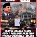 Warga Kalbar Resmi Gugat Presiden Prabowo Terkait Karhutla